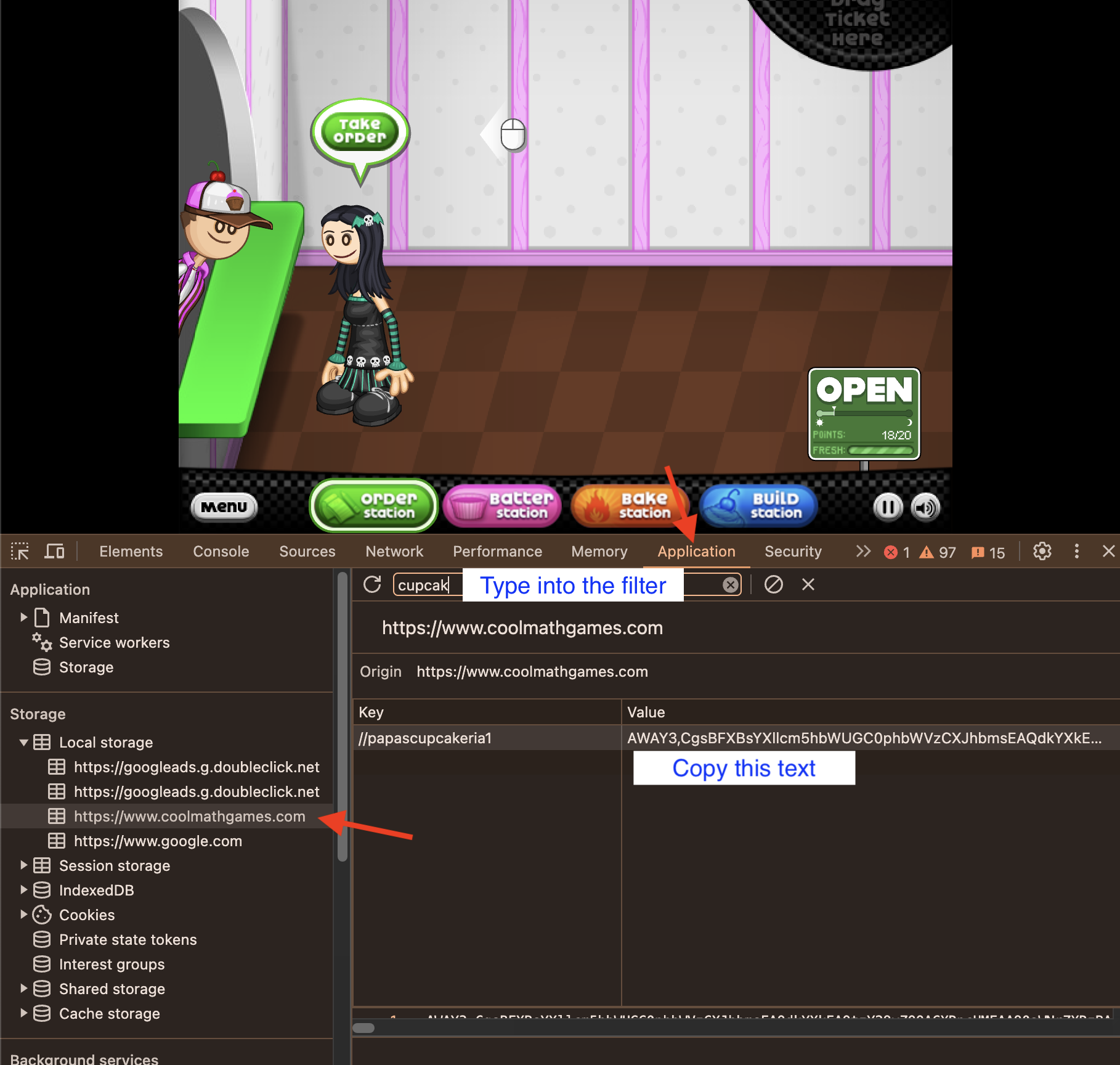 パパのゲームの詳細を保存